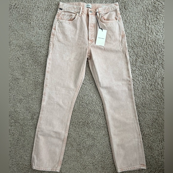 Citizens of Humanity Jolene High Rise Straight in Rosewater - Picture 2 of 5